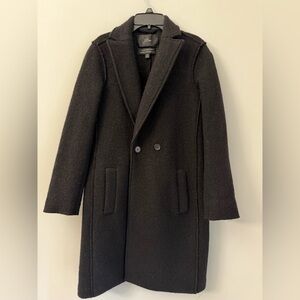 Women's J. Crew Daphne Topcoat in Italian boiled wool Size 00 Black Jacket Coat
